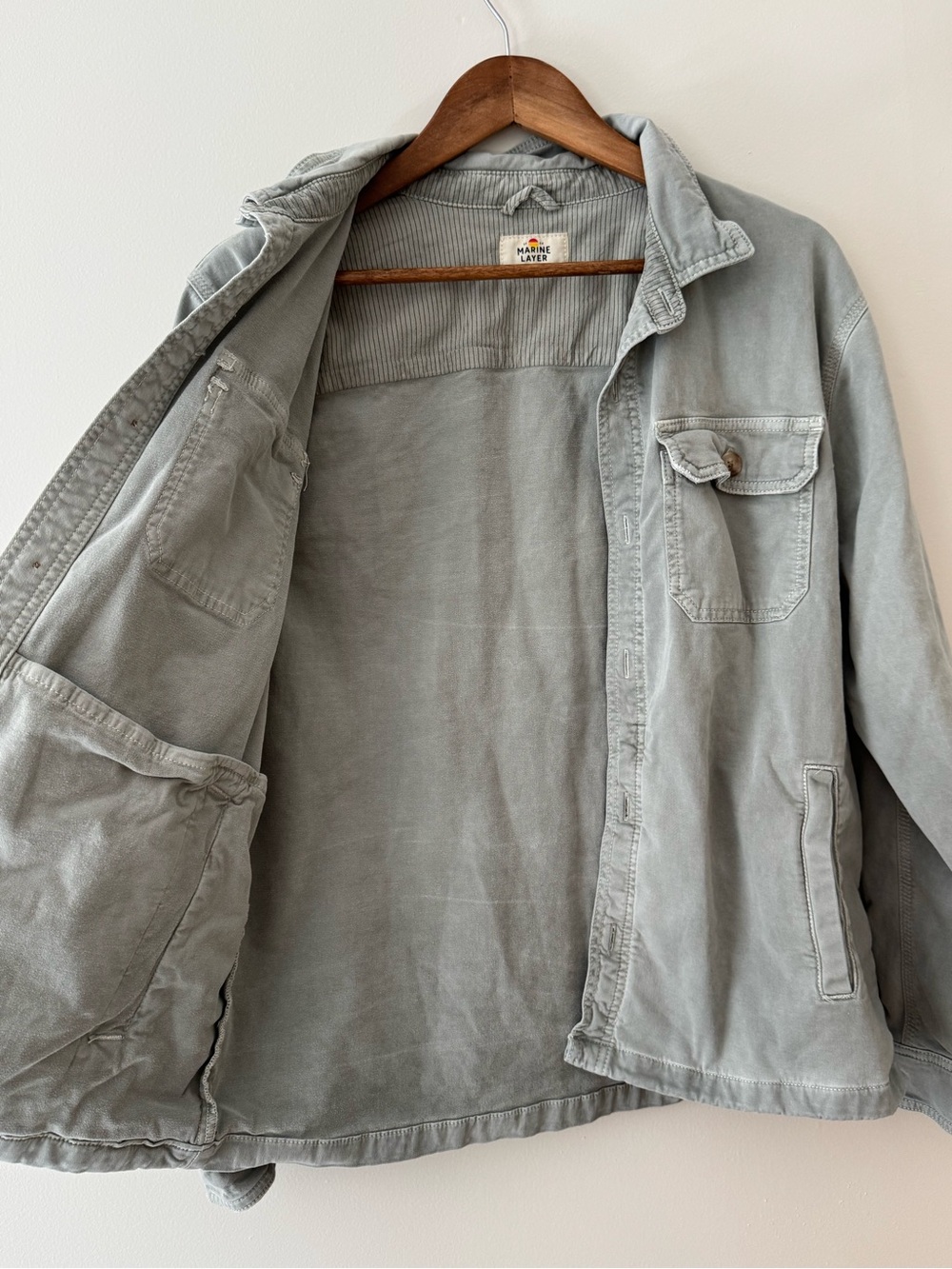 MARINE LAYER Oversized Shacket in Slate M - Picture 7 of 10